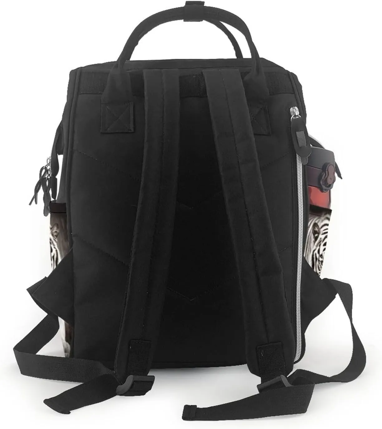 Diaper Bag Nappy Backpack Baby Bag British Flag Mummy Backpack Multifunction Changing Bags for Travel, Black White Tiger, One Size