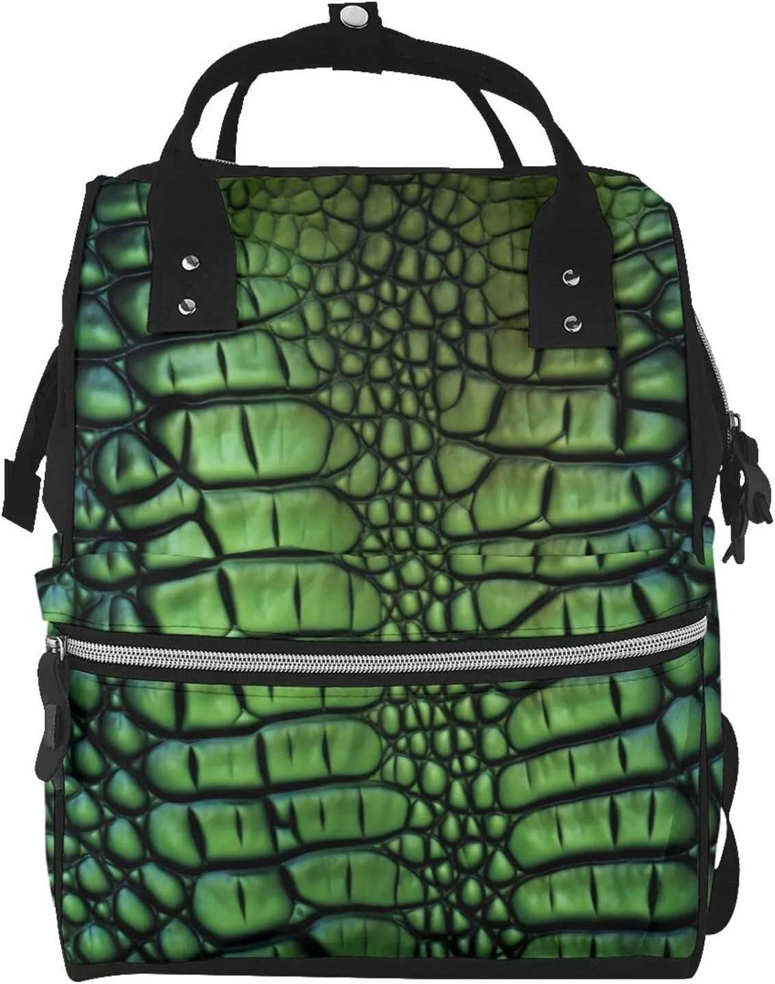 Diaper Bag Nappy Backpack Baby Bag Cactus Floral Bloom Mummy Backpack Multifunction Changing Bags for Travel, Alligator Skin, One Size