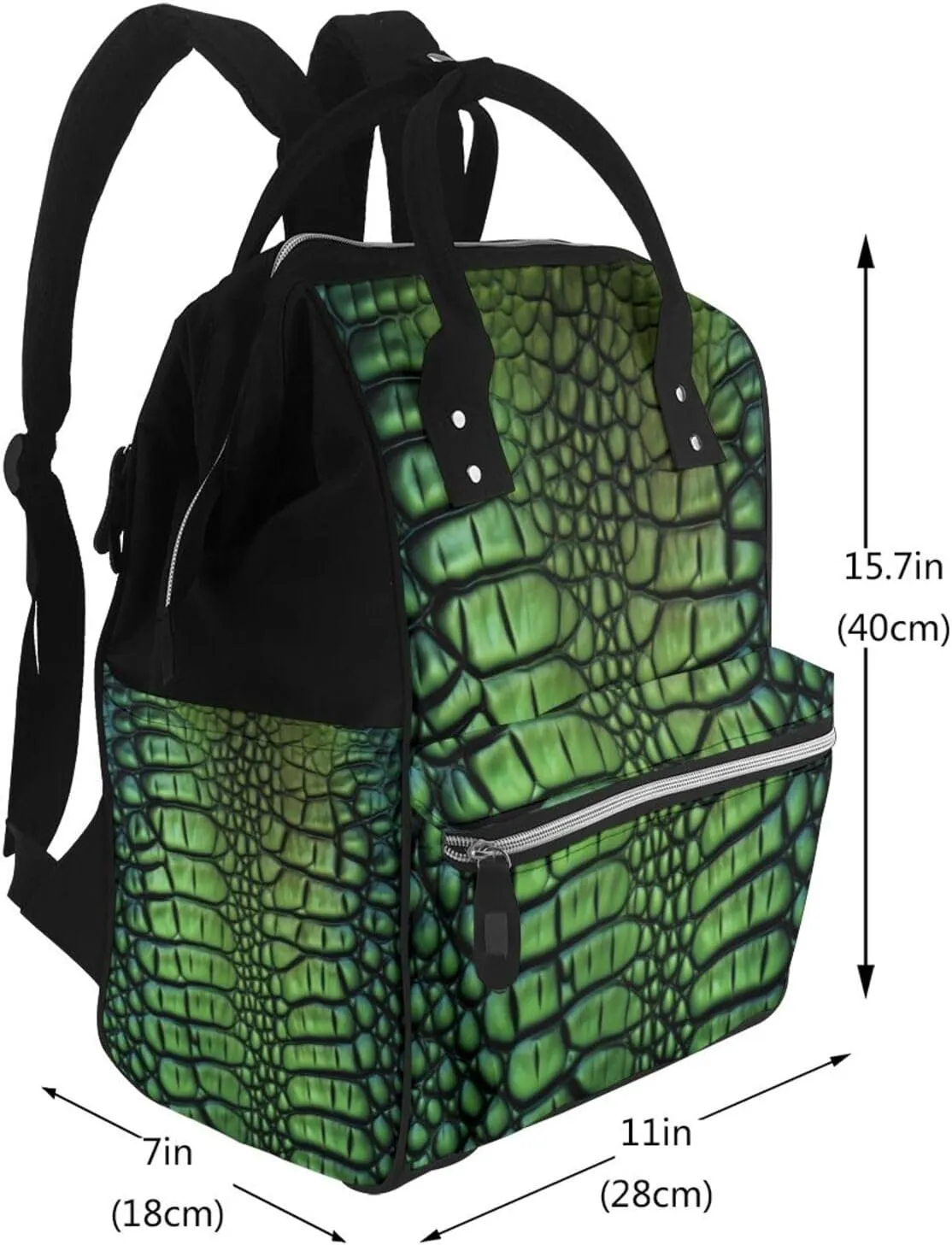 Diaper Bag Nappy Backpack Baby Bag Cactus Floral Bloom Mummy Backpack Multifunction Changing Bags for Travel, Alligator Skin, One Size