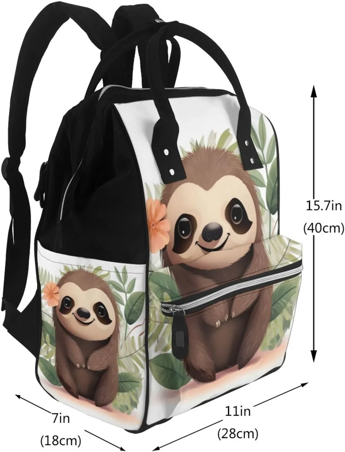 Diaper Bag Nappy Backpack Baby Bag Native American1 Mummy Backpack Multifunction Changing Bags for Travel, Cute Cartoon Sloth, One Size