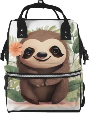 Diaper Bag Nappy Backpack Baby Bag Native American1 Mummy Backpack Multifunction Changing Bags for Travel, Cute Cartoon Sloth, One Size