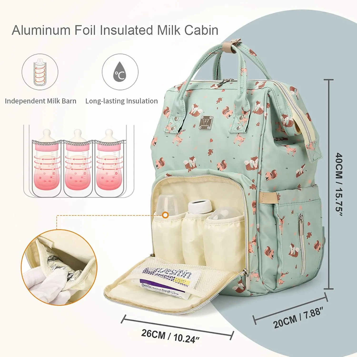 Diaper Bags Backpack for Mom Dad Baby Care Bag Maternity Nappy Bags for Boys Girls Large Green Pañaleras para bebe Baby Changing Bag Large Capacity Waterproof Multifunction Travel Backpack