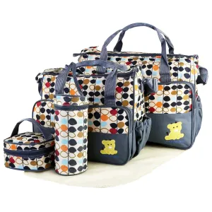 Diaper Bags Tote,5Pcs baby diaper Convertible Baby Bags with Changing Pad & Insulated Pockets for Mom, Multifunction Mommy bag Large Storage for baby things baby bottle/Baby Nappy/Clothes for outside