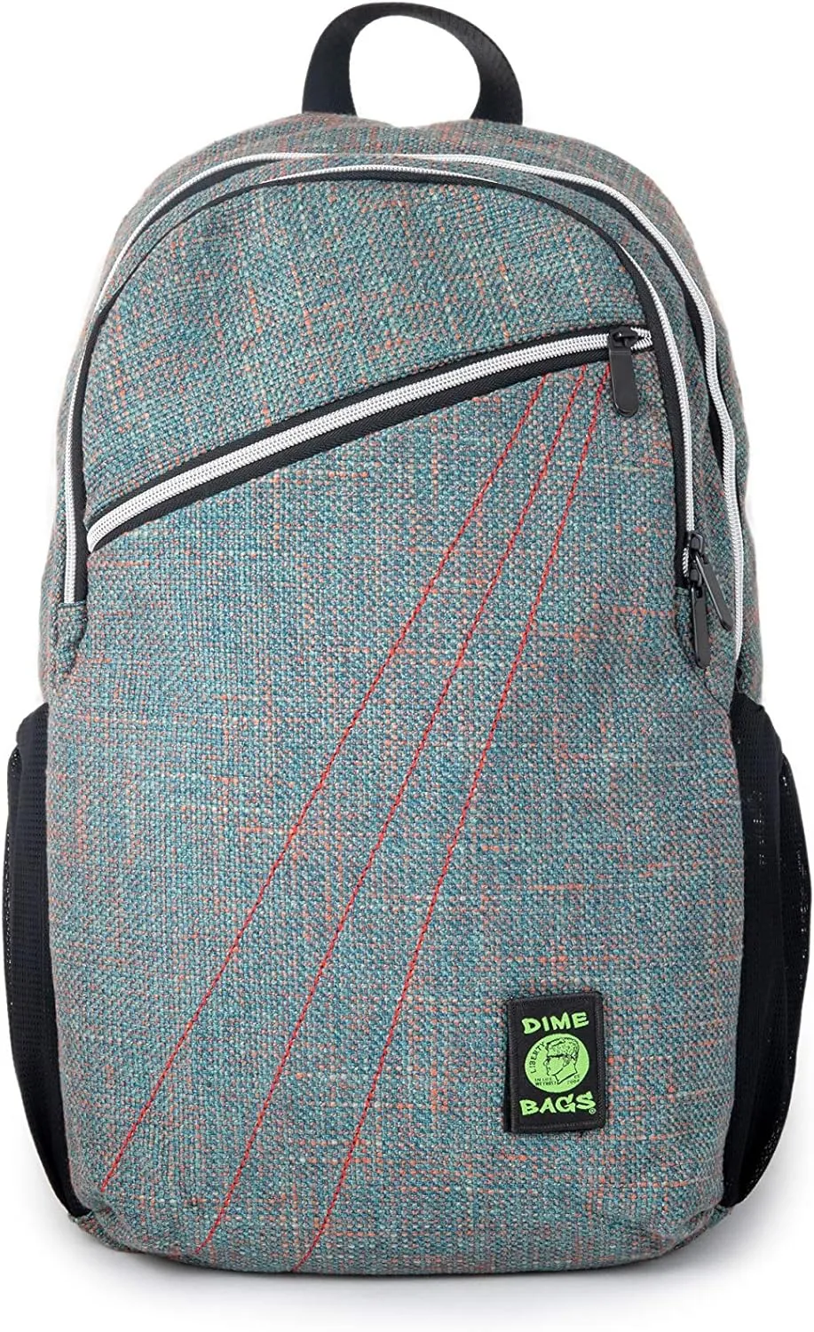 DIME BAGS City Dweller Casual Hemp Backpack with Padded Laptop Compartment and Water Bottle Holder (Aqua)