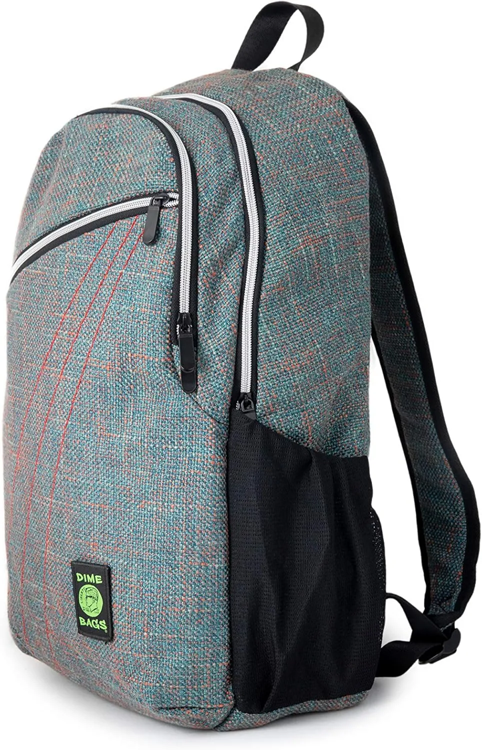 DIME BAGS City Dweller Casual Hemp Backpack with Padded Laptop Compartment and Water Bottle Holder (Aqua)