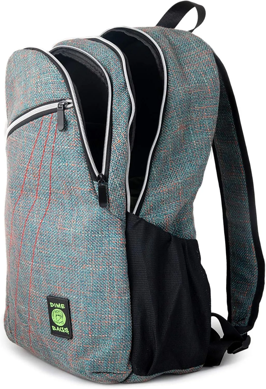 DIME BAGS City Dweller Casual Hemp Backpack with Padded Laptop Compartment and Water Bottle Holder (Aqua)