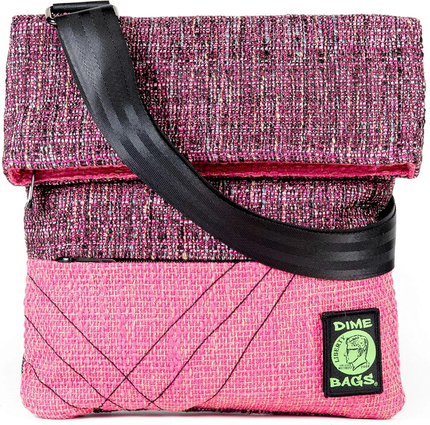DIME BAGS Large Multi-Purpose Bag | Cross Body Hemp Purse with Adjustable Strap & Included
