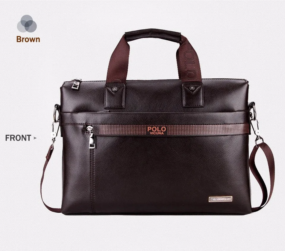Discounted rates VICUNA Bag Men bolsa Bag Famous Laptop Shoulder Brand Leather Promotion Business Man Dot Luxury Simple Bag maleta Well-tested Briefcase POLO