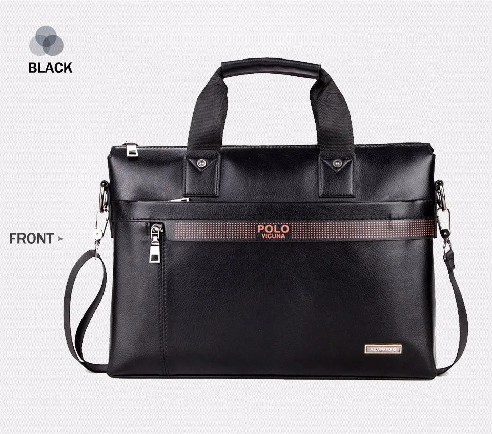 Discounted rates VICUNA Bag Men bolsa Bag Famous Laptop Shoulder Brand Leather Promotion Business Man Dot Luxury Simple Bag maleta Well-tested Briefcase POLO