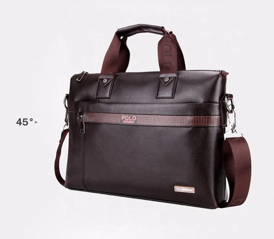 Discounted rates VICUNA Bag Men bolsa Bag Famous Laptop Shoulder Brand Leather Promotion Business Man Dot Luxury Simple Bag maleta Well-tested Briefcase POLO