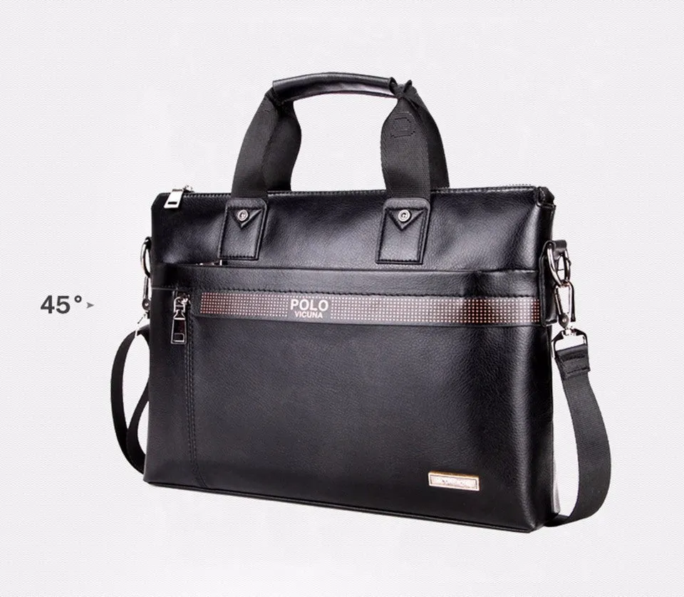 Discounted rates VICUNA Bag Men bolsa Bag Famous Laptop Shoulder Brand Leather Promotion Business Man Dot Luxury Simple Bag maleta Well-tested Briefcase POLO