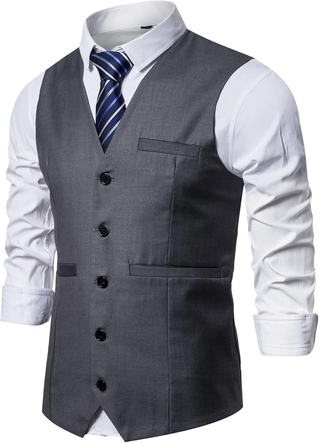 DONGD Mens Formal Suit Vest Business Dress Vest for Suit or Tuxedo