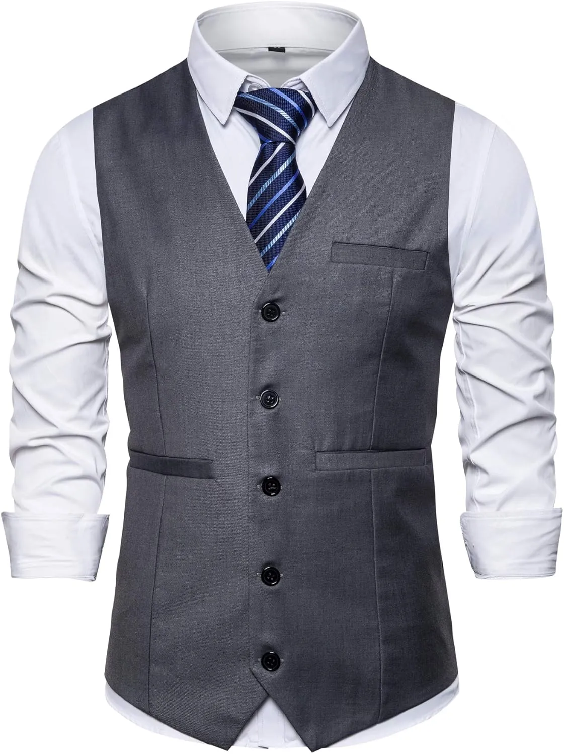 DONGD Mens Formal Suit Vest Business Dress Vest for Suit or Tuxedo