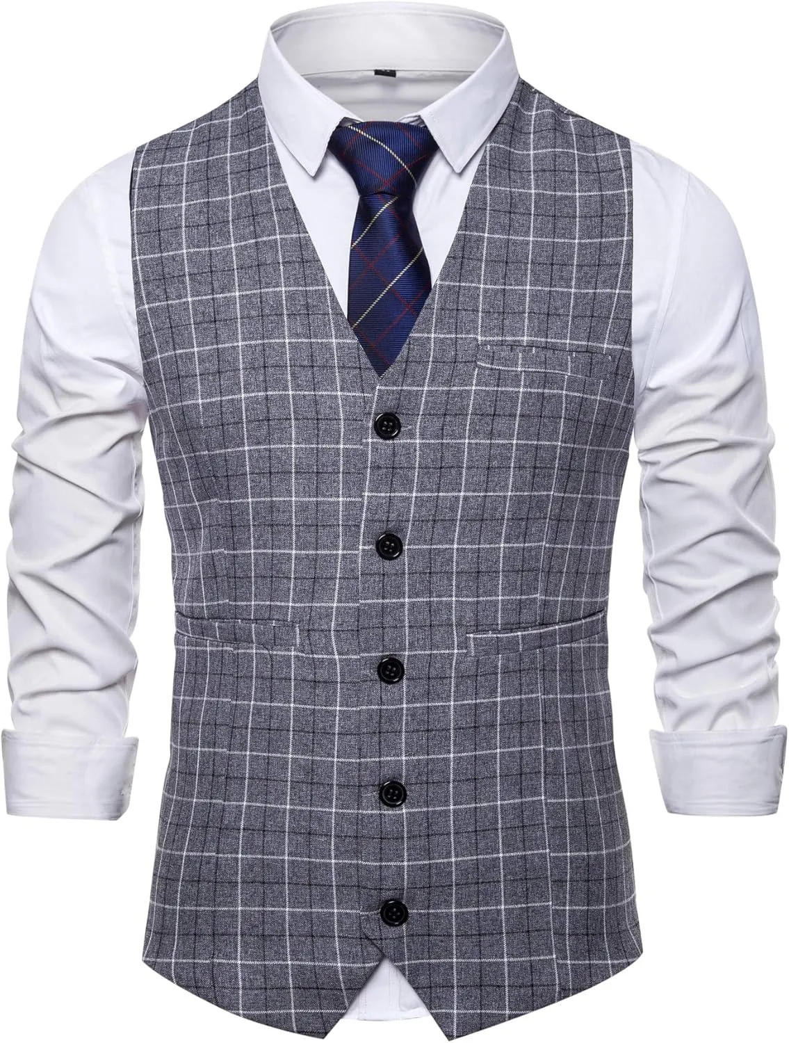 DONGD Mens Formal Suit Vest Business Dress Vest for Suit or Tuxedo