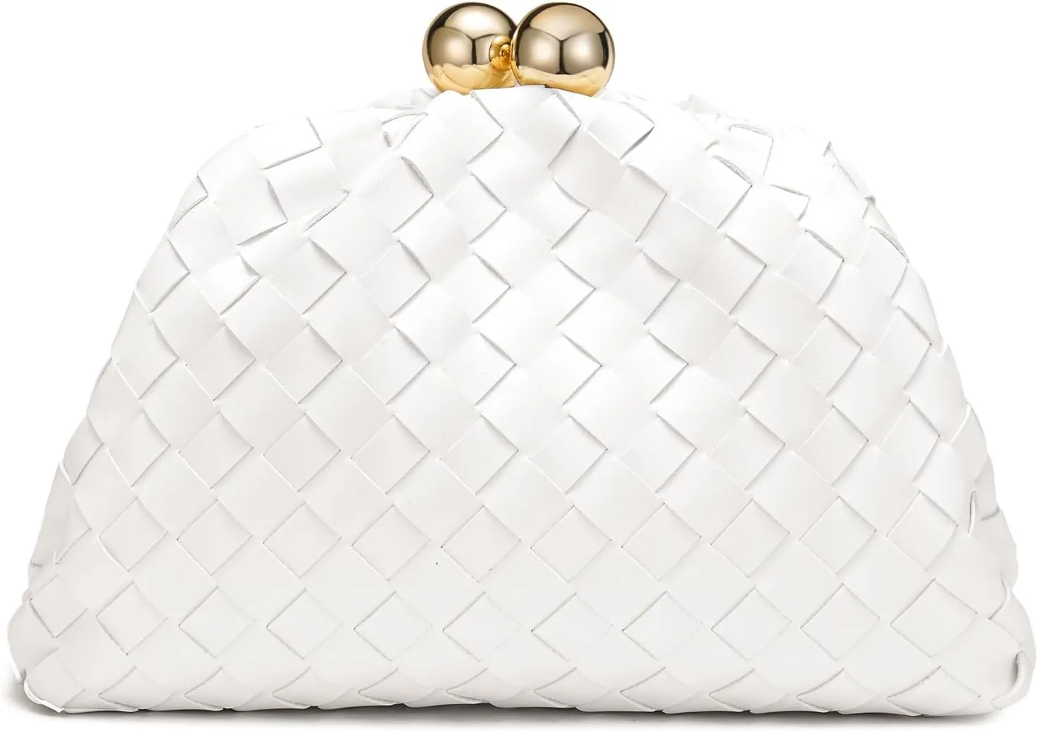 Dressy Woven Clutch Purses for Women Evening Wedding Formal Occasion,Dumpling Crossbody Shoulder Handbags for Women