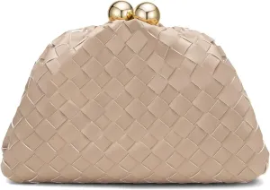 Dressy Woven Clutch Purses for Women Evening Wedding Formal Occasion,Dumpling Crossbody Shoulder Handbags for Women