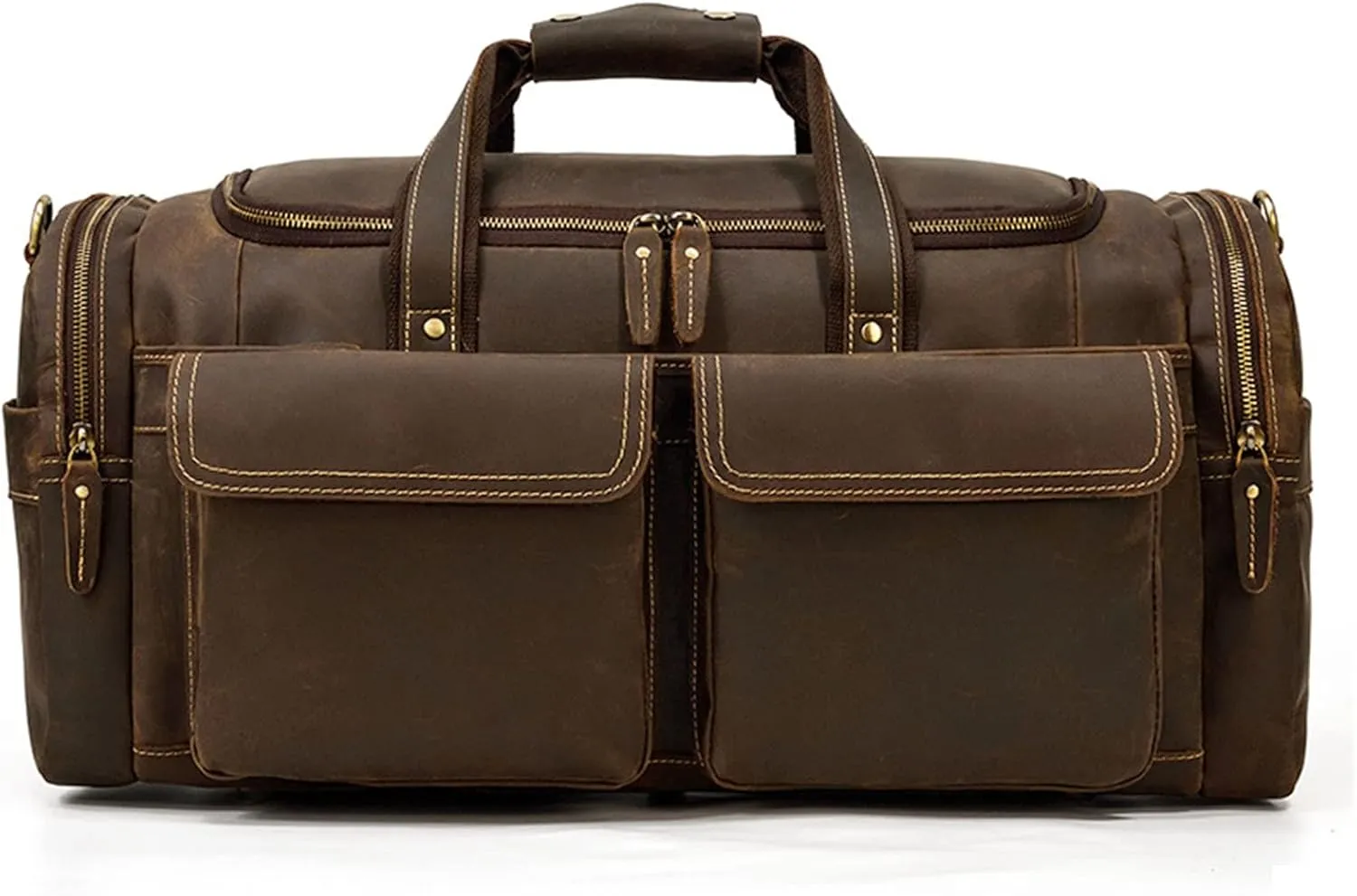 Duffle Bag Men's Leather Handbag Vintage Luggage Bag Business Bag for Travel, Workout