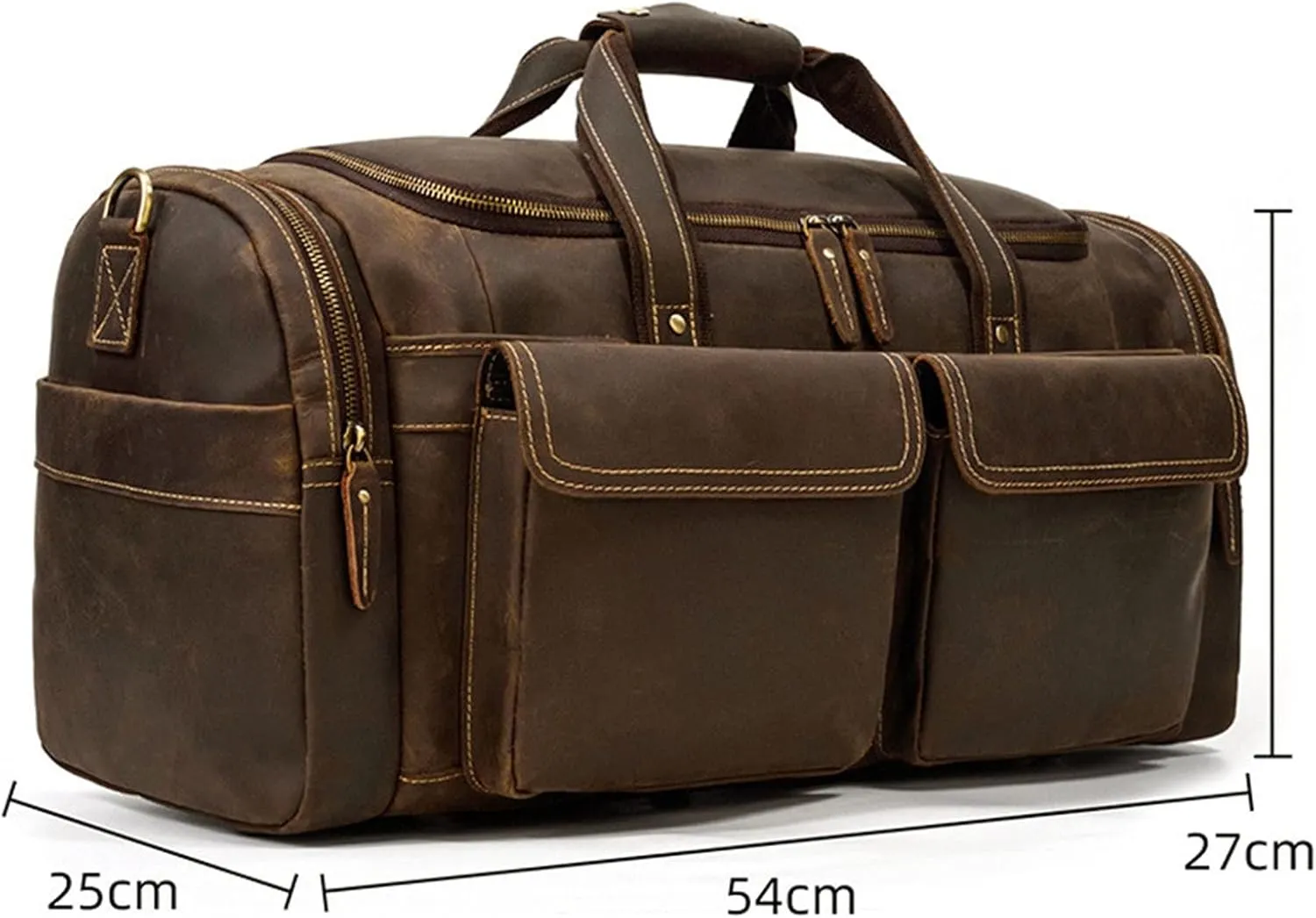 Duffle Bag Men's Leather Handbag Vintage Luggage Bag Business Bag for Travel, Workout