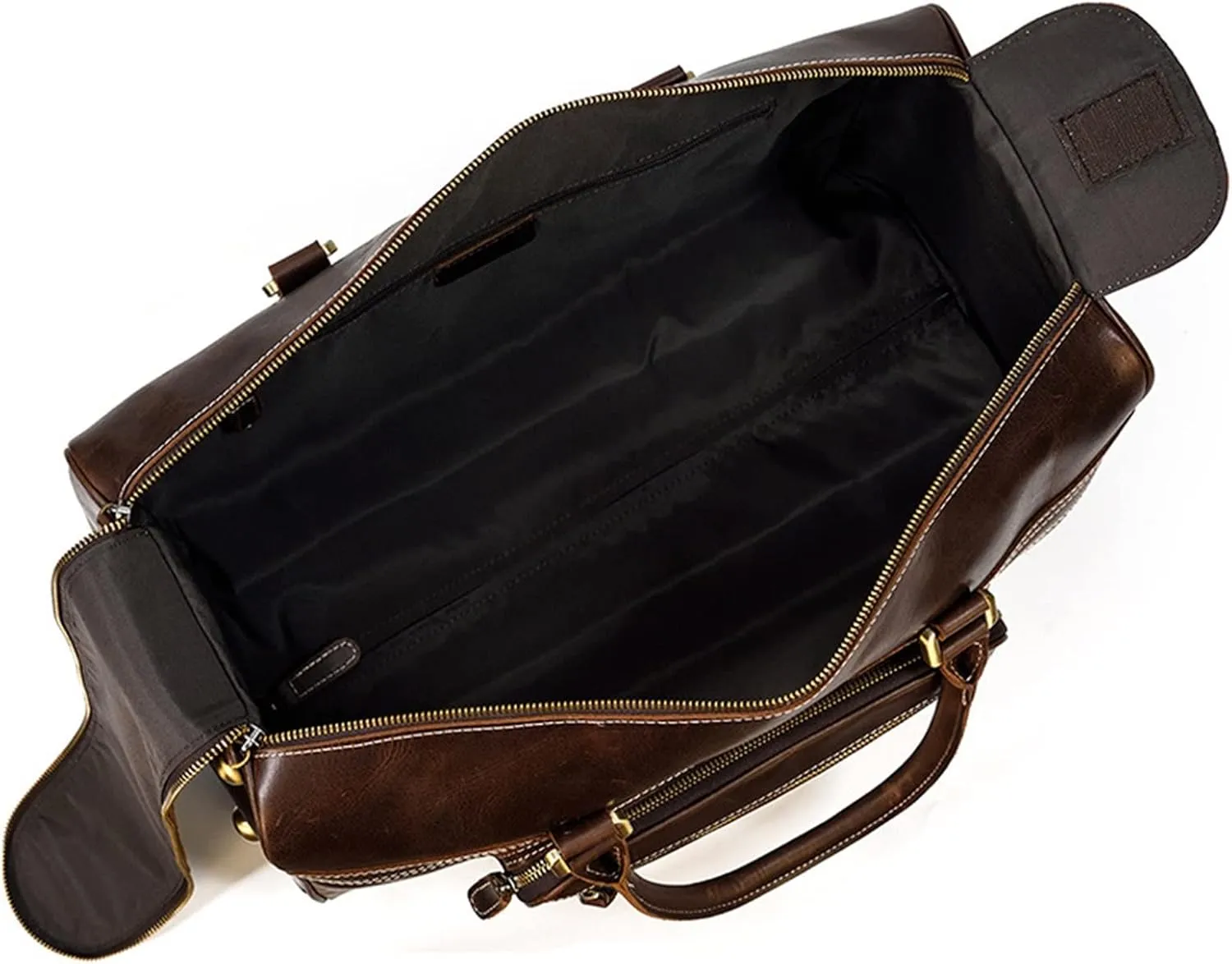 Duffle Bag Men's Leather Trolley Case Retro Leather Travel Bag for Travel, Workout