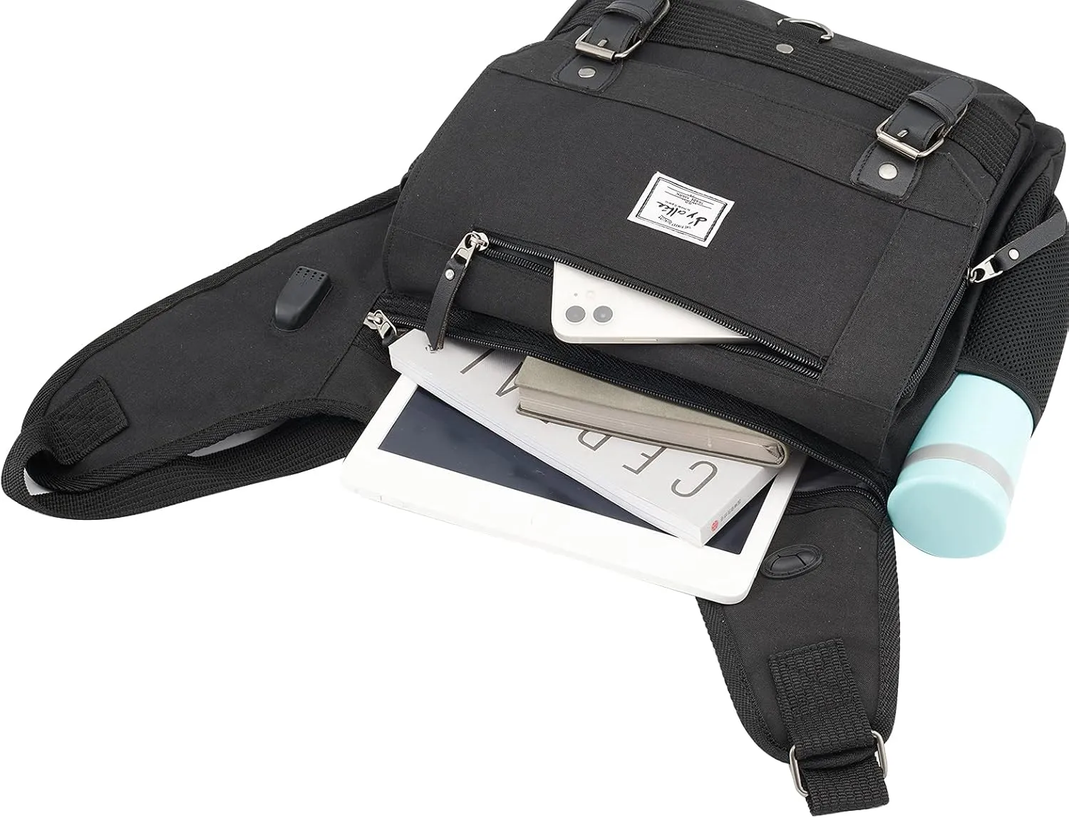 d'yallee Crossbody Messenger Bag Men Waterproof Shoulder Business Work Bag Nylon