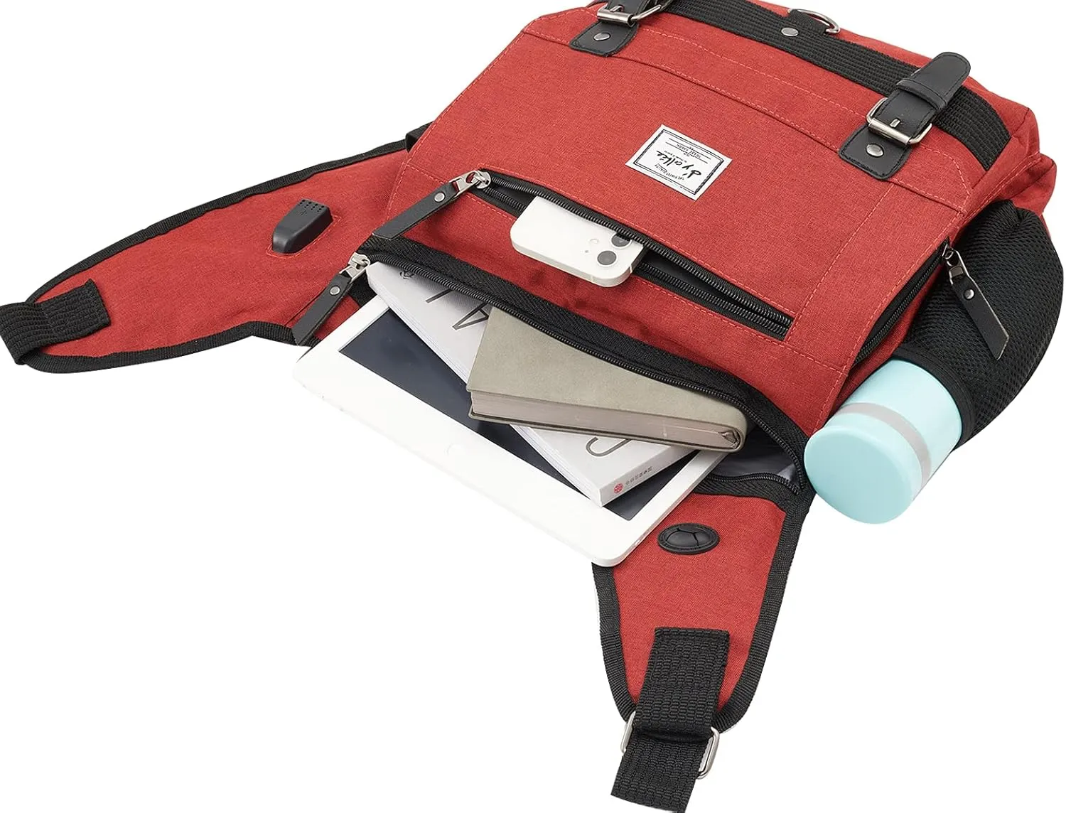 d'yallee Crossbody Messenger Bag Men Waterproof Shoulder Business Work Bag Nylon