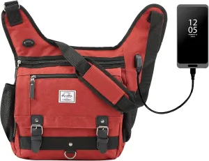 d'yallee Crossbody Messenger Bag Men Waterproof Shoulder Business Work Bag Nylon