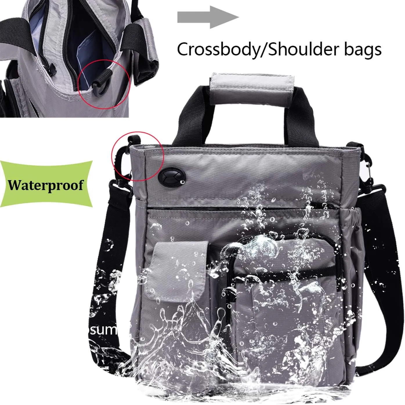 d'yallee Crossbody Messenger Bag Men Waterproof Shoulder Business Work Bag Nylon