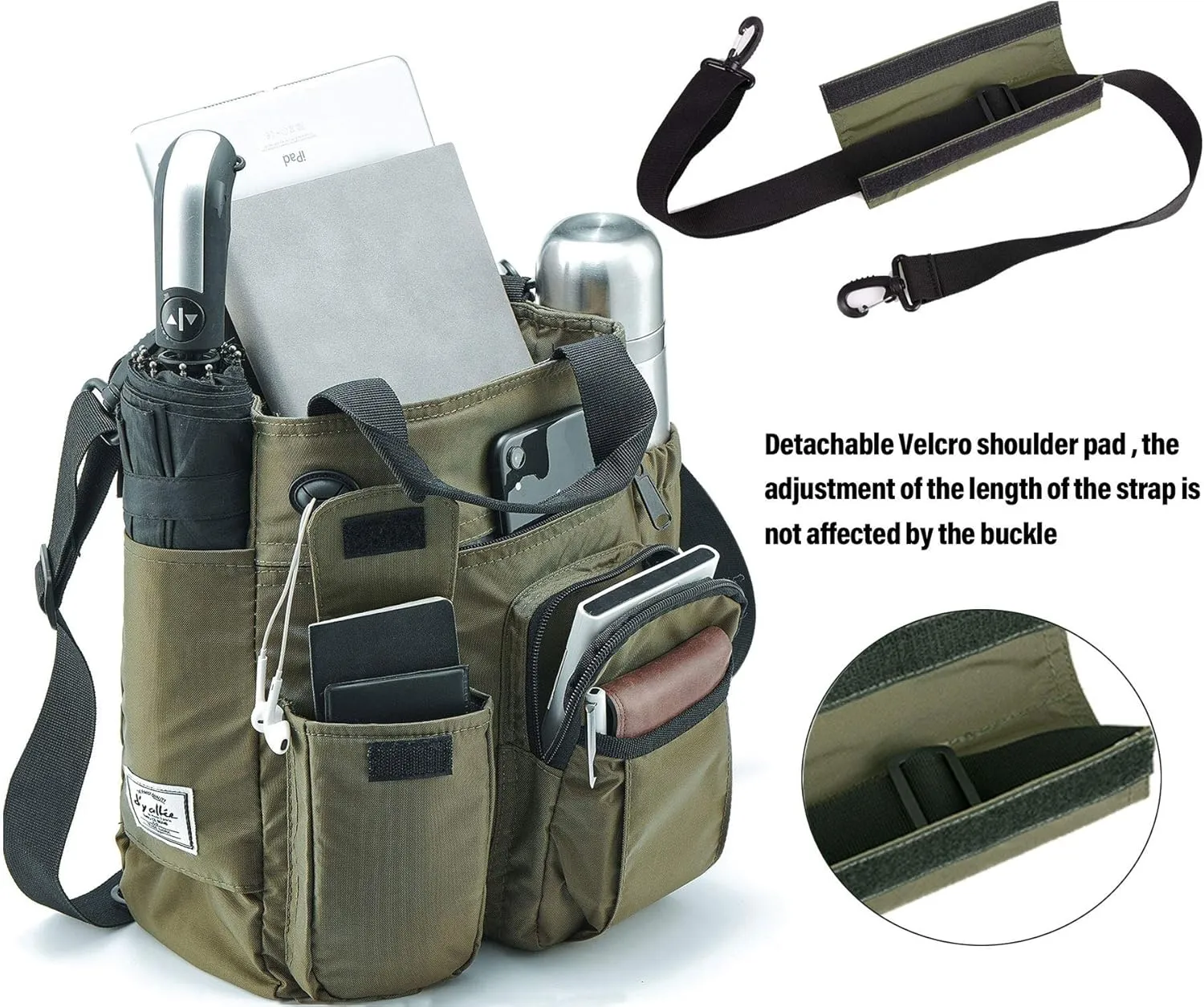 d'yallee Crossbody Messenger Bag Men Waterproof Shoulder Business Work Bag Nylon