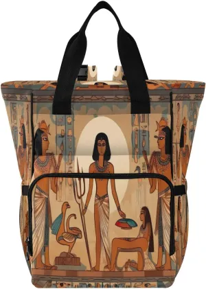 Egyptian Topics 2 Diaper Bag Backpack, Large Capacity Diaper Bag Multifunctional Baby Bag for Mommy Travel Backpack