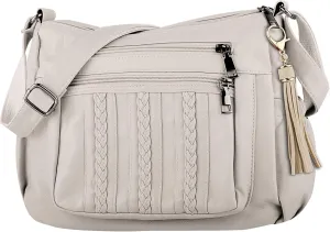 ELDA Purses for Women Pocketbooks Soft PU Leather Ladies Crossbody Purse Multi Pocket Shoulder Bag