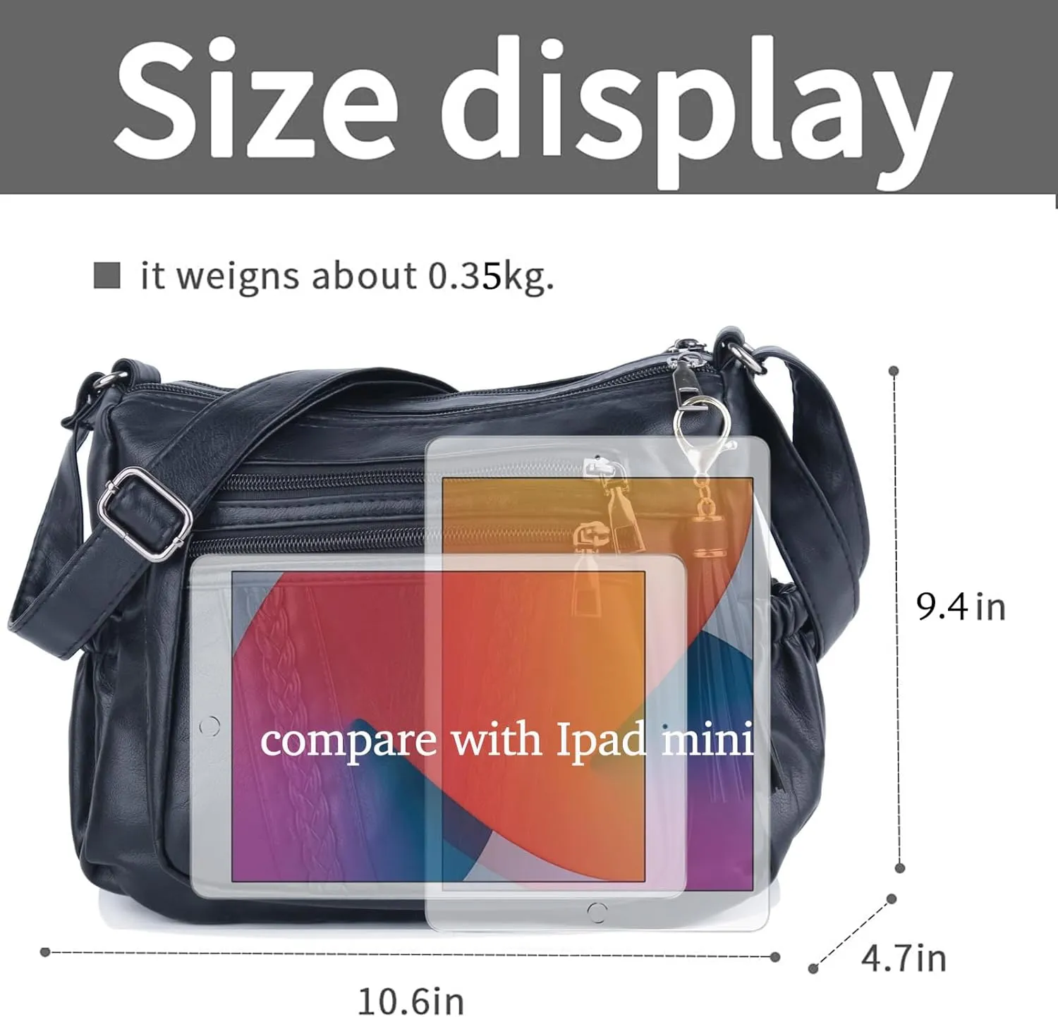 ELDA Purses for Women Pocketbooks Soft PU Leather Ladies Crossbody Purse Multi Pocket Shoulder Bag