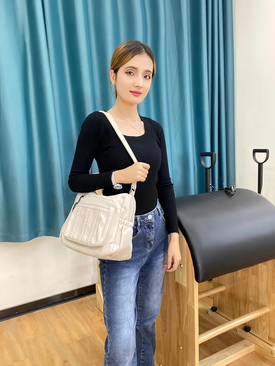 ELDA Purses for Women Pocketbooks Soft PU Leather Ladies Crossbody Purse Multi Pocket Shoulder Bag