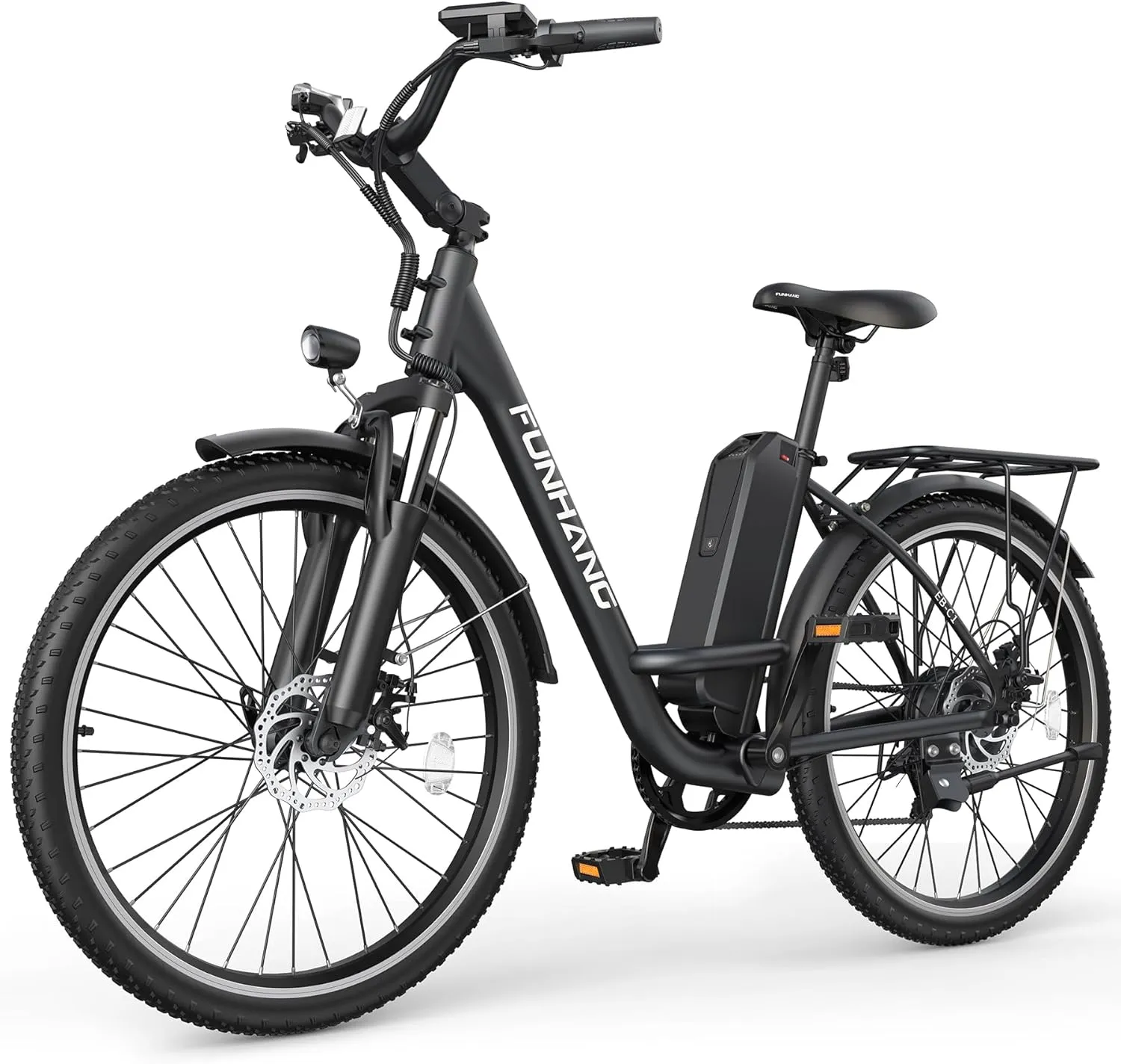Electric Bike for Adults, 1000W Peak Ebike, 21.7MPH 50Miles City Cruiser Ebikes, 26" Step Thru Electric Bicycle with 48V Removable Battery, Adjustable Stem, Rear Rack, Front Suspension,7 Speed