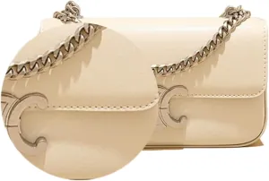 Elegant Real Leather Crossbody Bag, Burgundy Clutch, Single Shoulder Gold Bracelet
