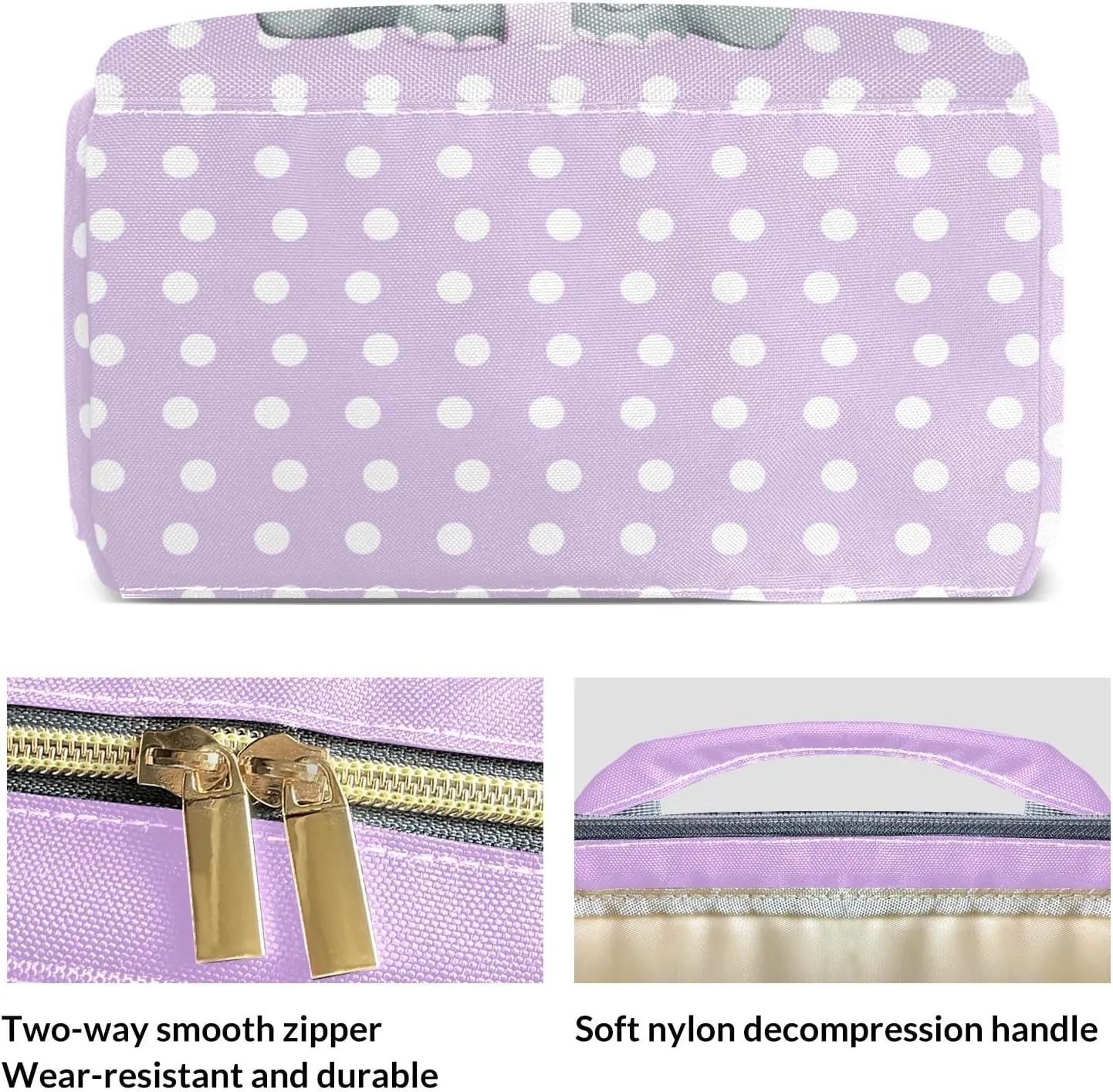Elephant Purple Diaper Bags Customized Mummy Nursing Casual Daypack Hiking Camping Bags for Mom