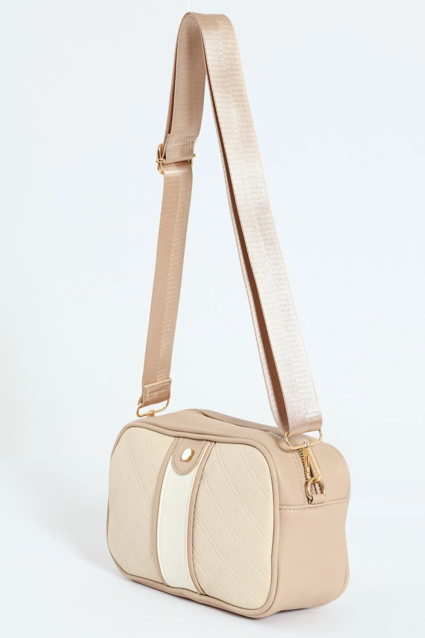 Embossed Camera Bag - Cream