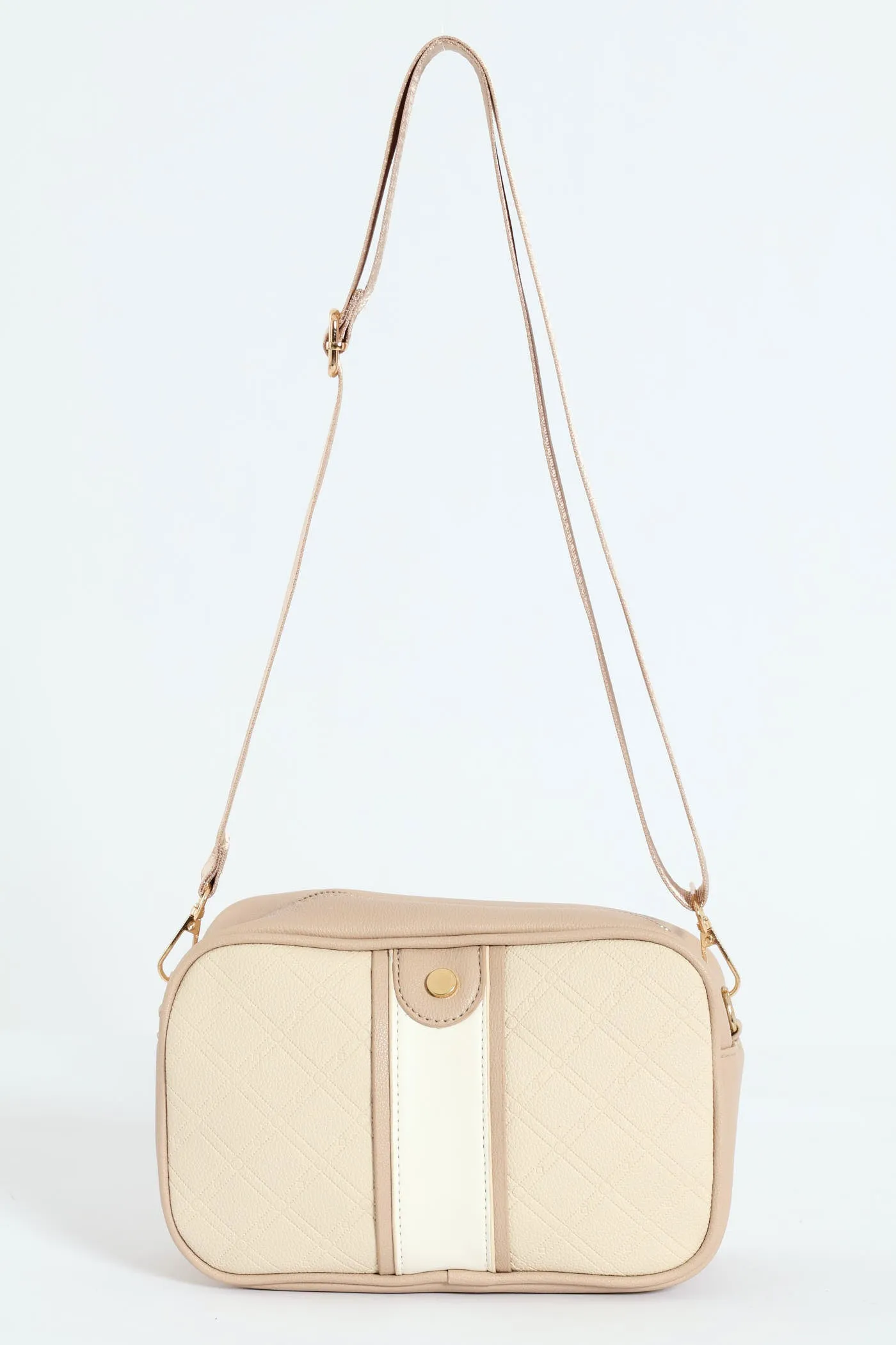 Embossed Camera Bag - Cream
