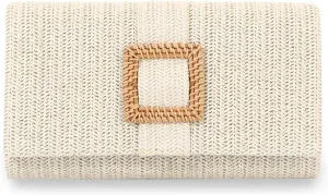 Emprier Straw Clutch Purses for Women Summer Beach Bag Raffia Crossbody Purse Woven Envelope Handbag