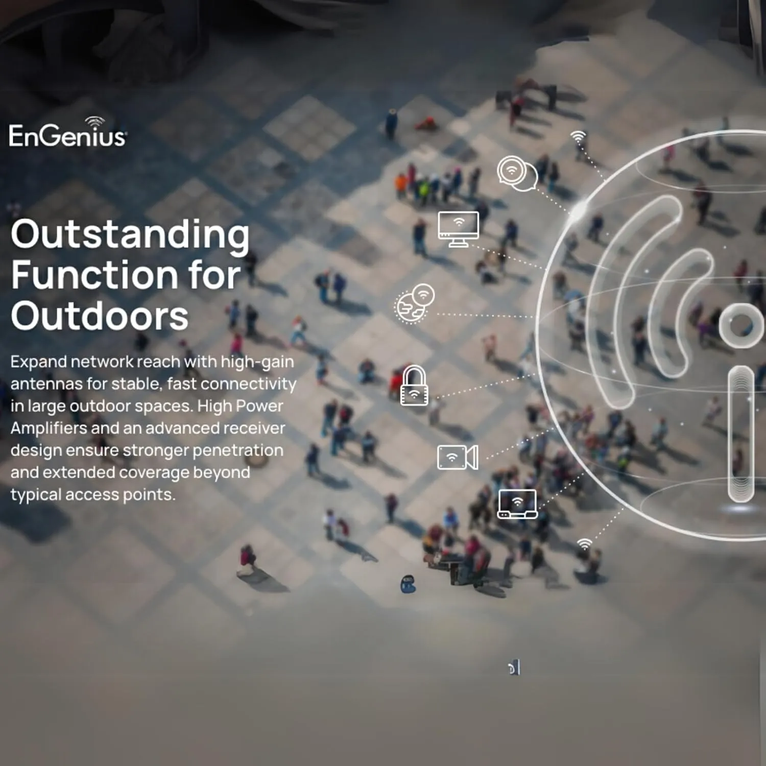 EnGenius ENH500-AX KIT 5GHz Wi-Fi 6 (802.11ax) 2x2 Outdoor Wireless Bridge, up to 1,200 Mbps, high 26 dBm Transmit Power, high gain 16 dBi Integrated Directional Antenna, IP55-rated (2-Pack)