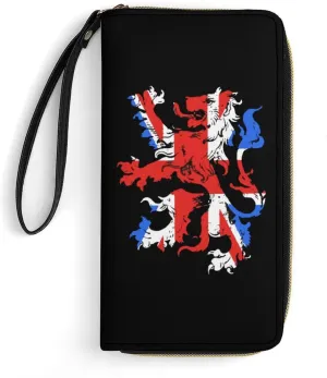 England British Lion Women's Wallet Long Clutch Purse with Wristlet Strap Zipper Phone Handbag