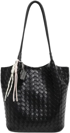 Epsion Summer Woven Tote Bag for Women Shoulder Handbags PU Leather Large Purse Beach Travel 2025