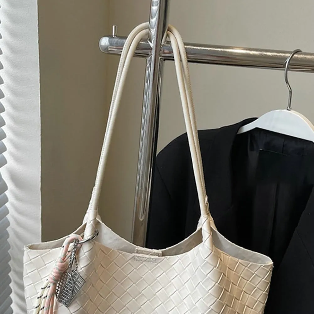 Epsion Summer Woven Tote Bag for Women Shoulder Handbags PU Leather Large Purse Beach Travel 2025