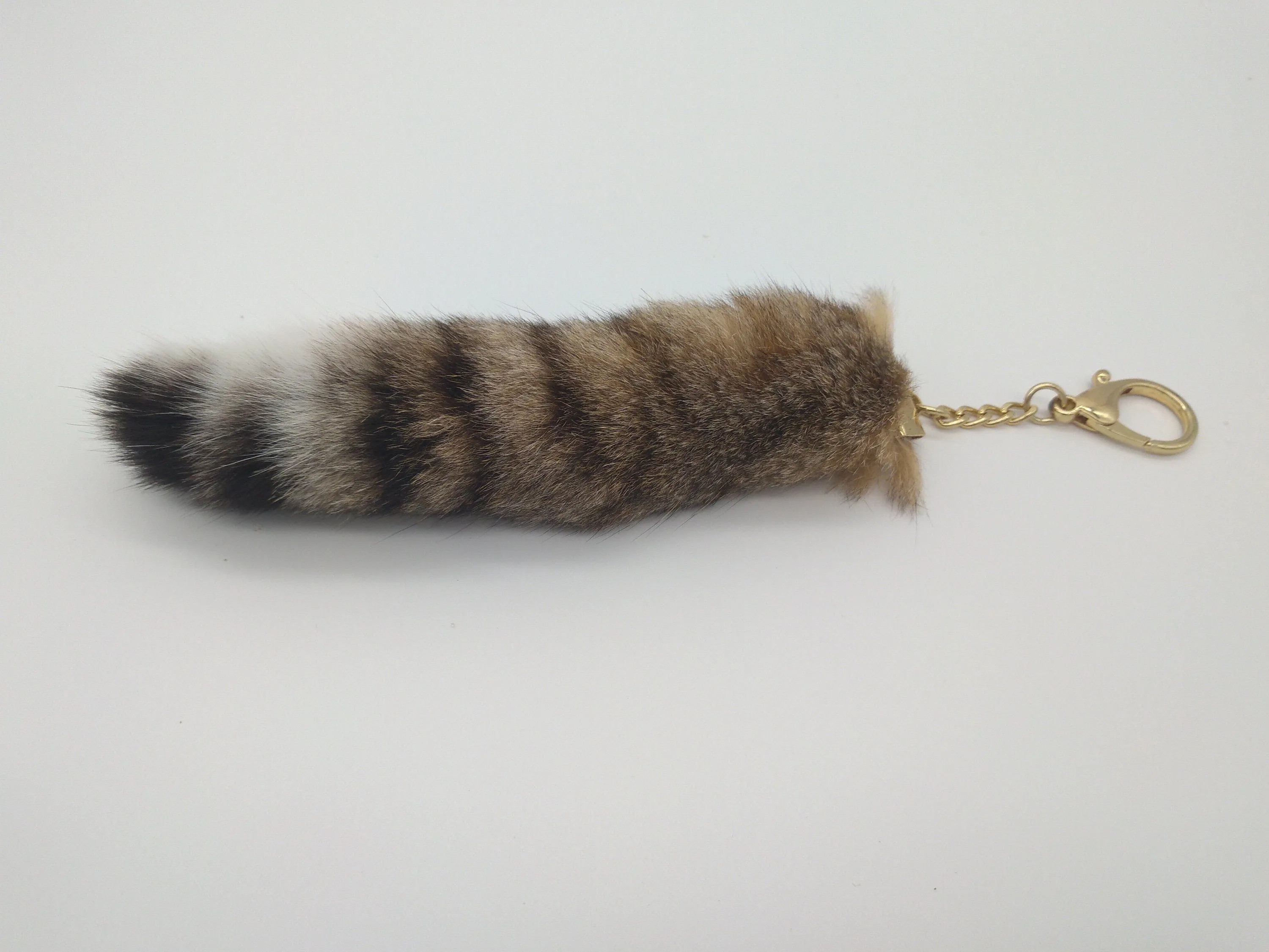 Ethically sourced Bobcat Tail mounted on Key Chain, for Keys, Decoration, Broaches, Hair