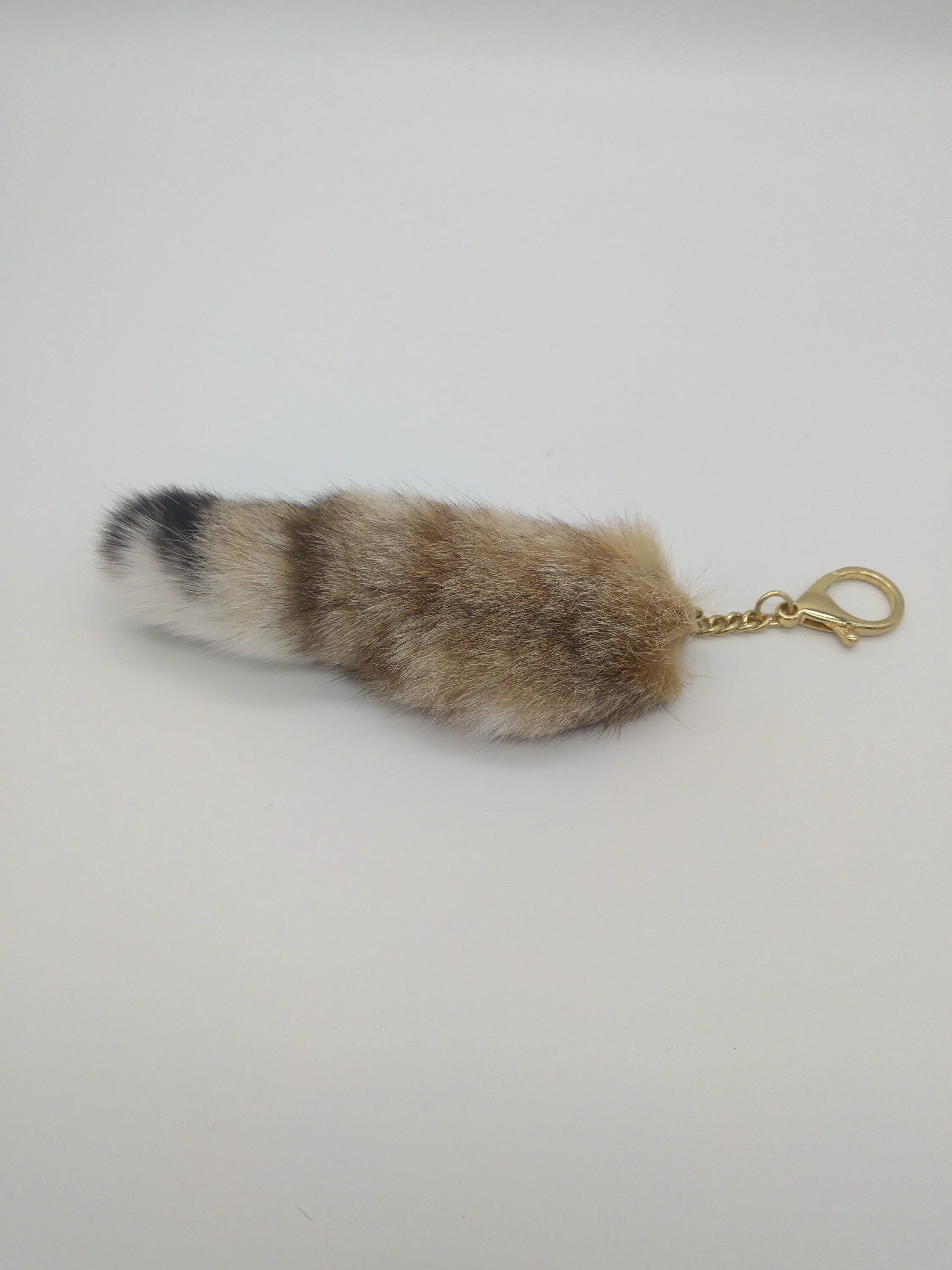 Ethically sourced Bobcat Tail mounted on Key Chain, for Keys, Decoration, Broaches, Hair