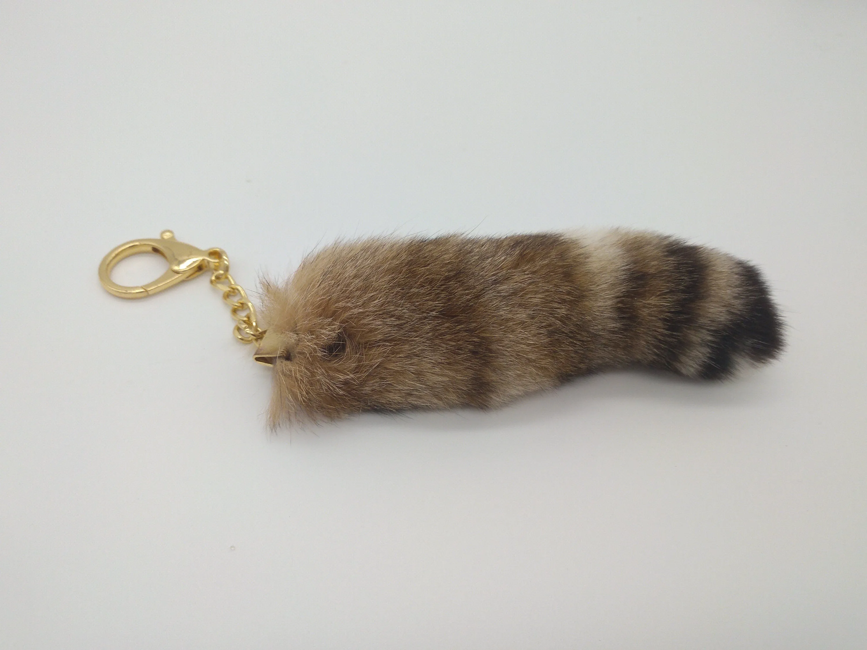Ethically sourced Bobcat Tail mounted on Key Chain, for Keys, Decoration, Broaches, Hair