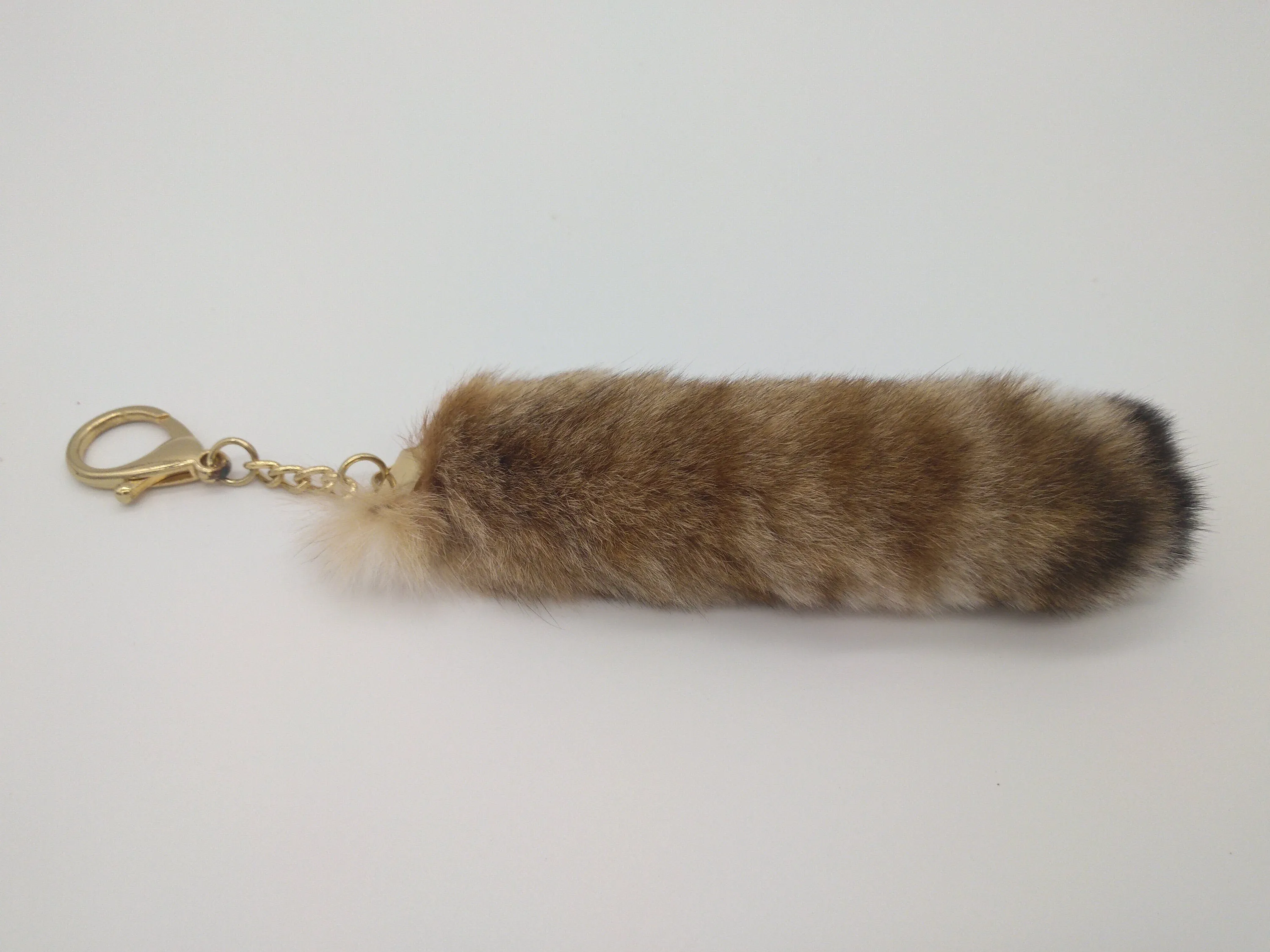 Ethically sourced Bobcat Tail mounted on Key Chain, for Keys, Decoration, Broaches, Hair