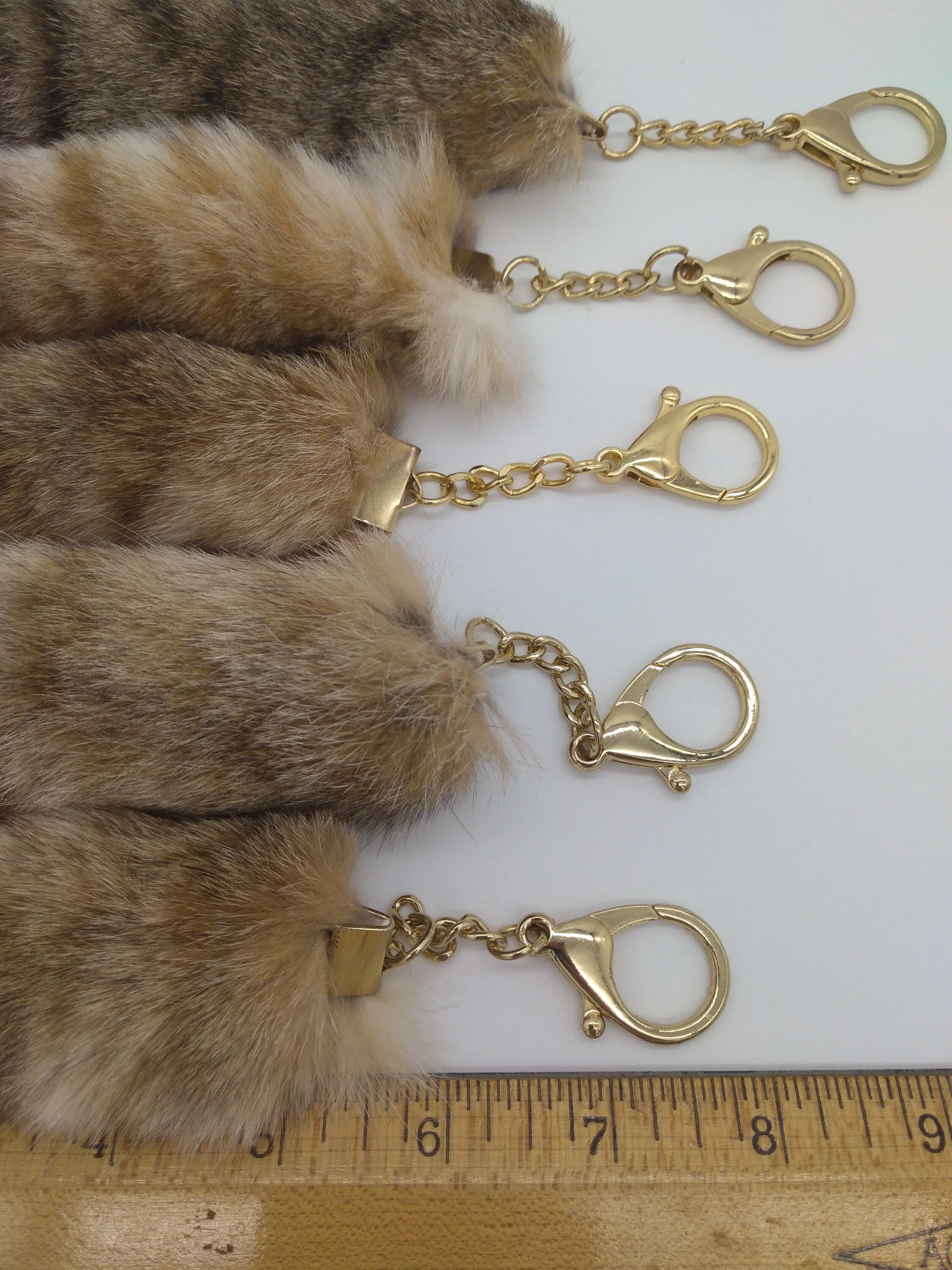 Ethically sourced Bobcat Tail mounted on Key Chain, for Keys, Decoration, Broaches, Hair