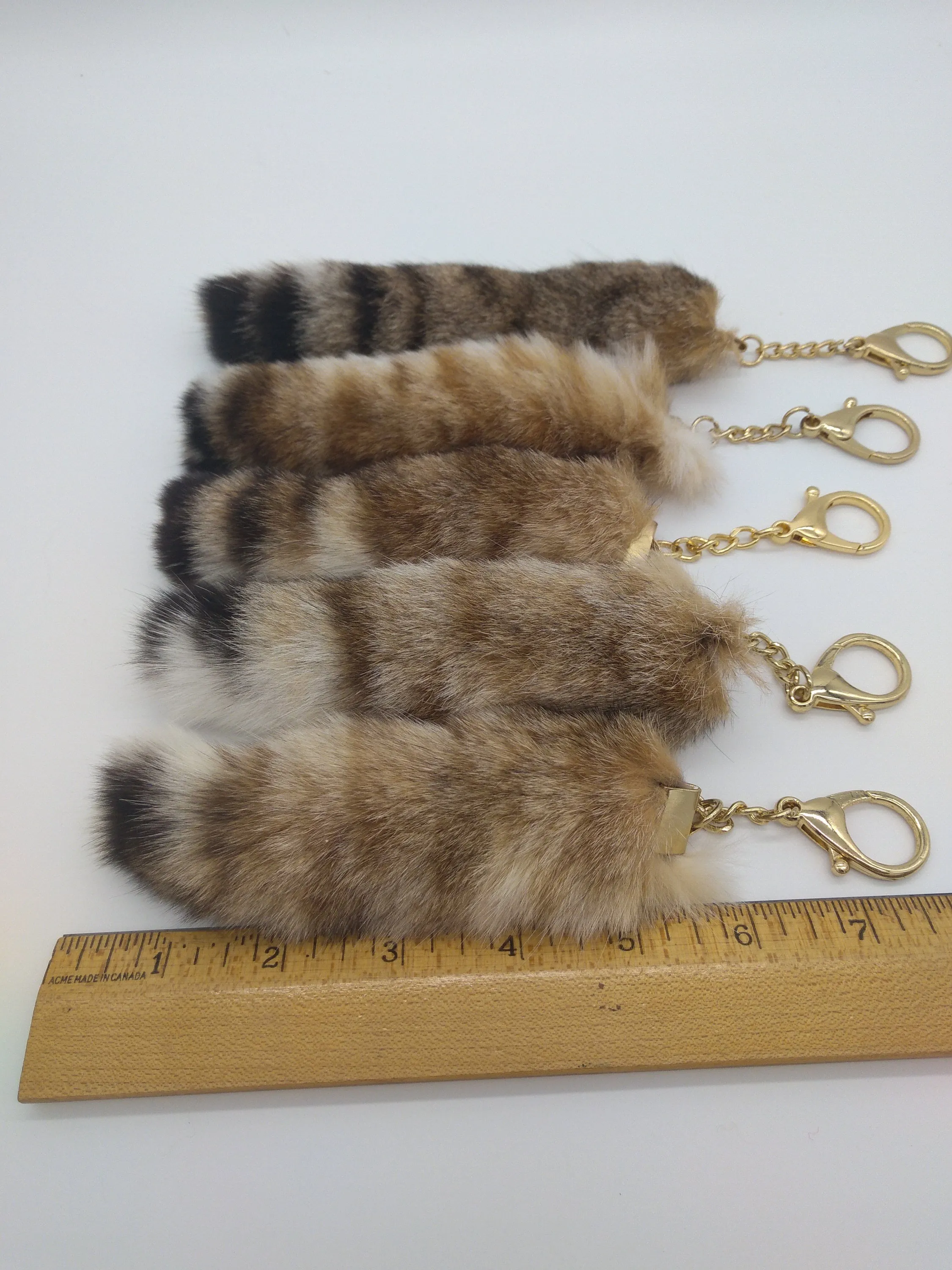 Ethically sourced Bobcat Tail mounted on Key Chain, for Keys, Decoration, Broaches, Hair
