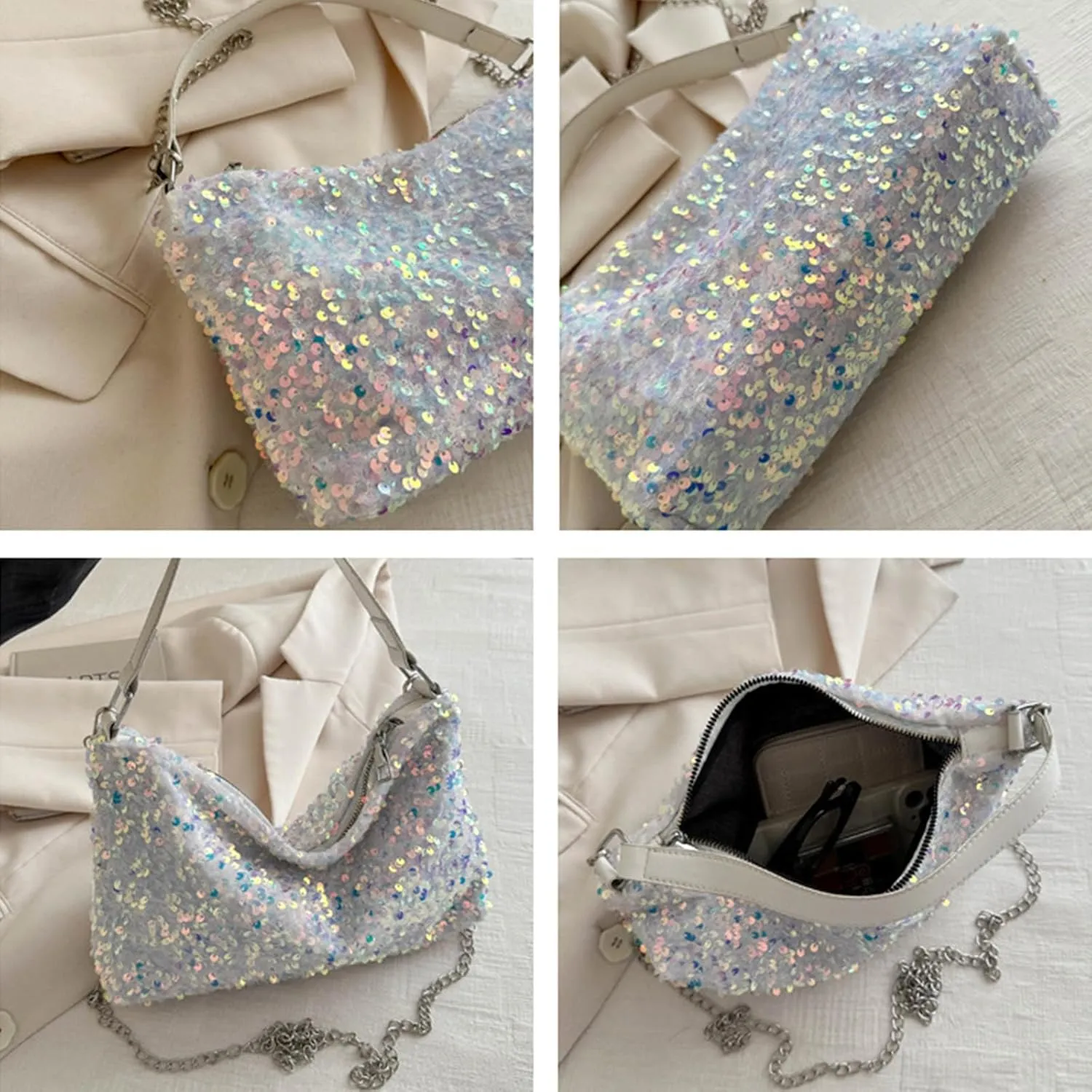 Evening Clutch Purses for Women, Sparkly Sequin Purse, Glitter Handbag, Evening Bag for Women Formal, Wedding