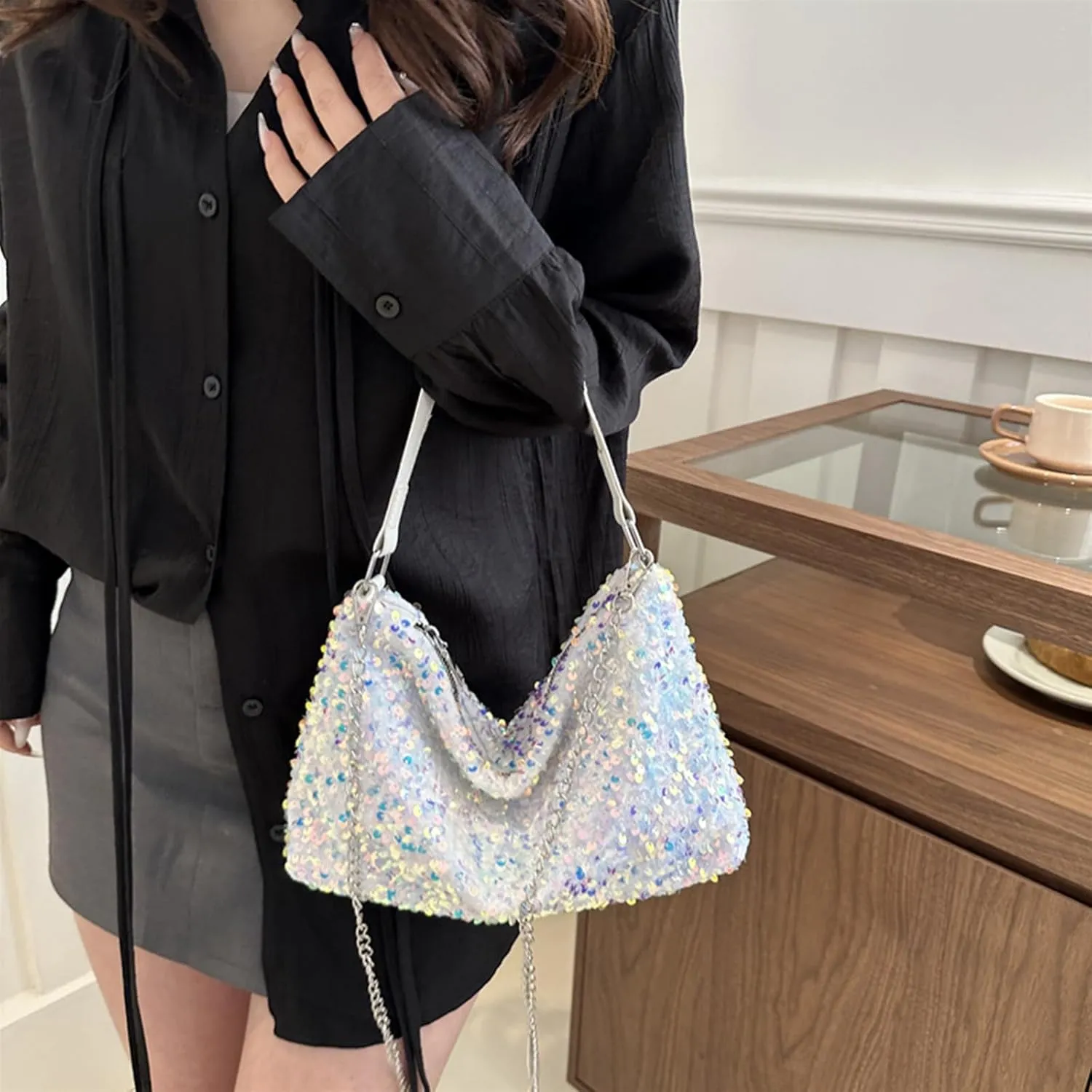 Evening Clutch Purses for Women, Sparkly Sequin Purse, Glitter Handbag, Evening Bag for Women Formal, Wedding